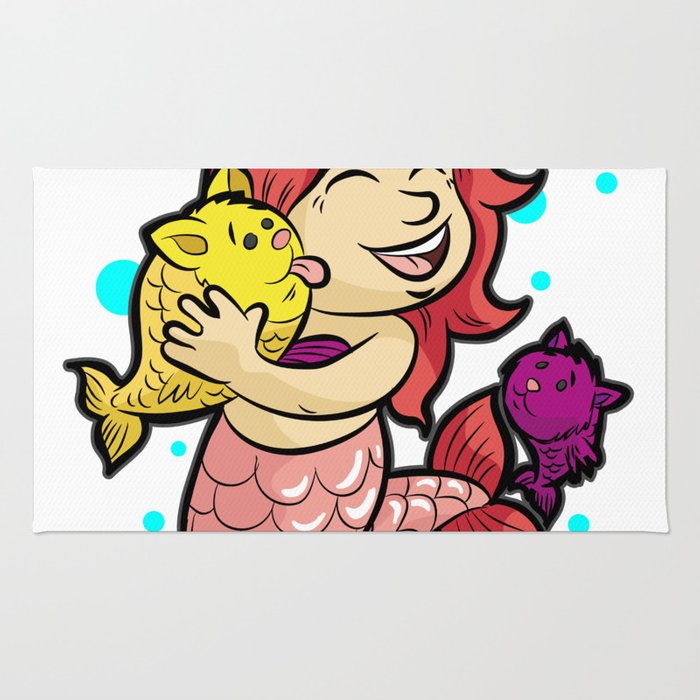 700x700 Mermaid Kitties Cat Cats Water Under The Sea Gift Rug