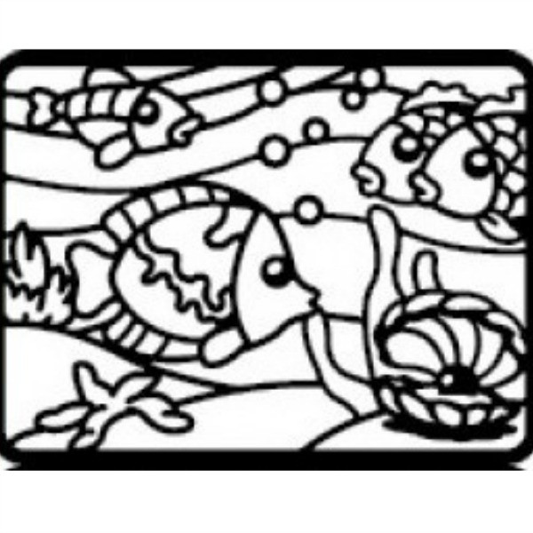 600x600 Under The Sea Fish Scene Etching Sandblasting Sticker Sheet