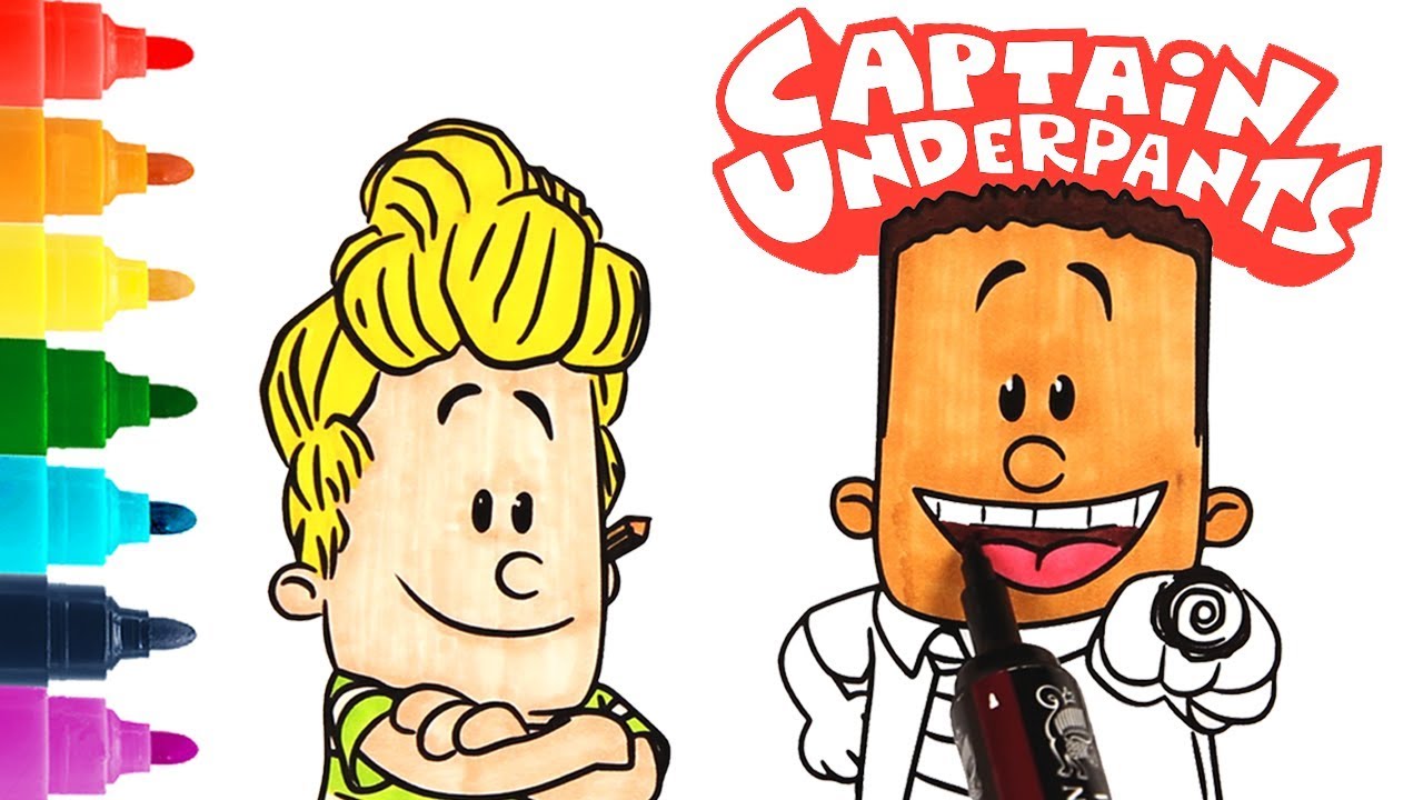 1280x720 Coloring And How To Draw Captain Underpants Learning For Kids