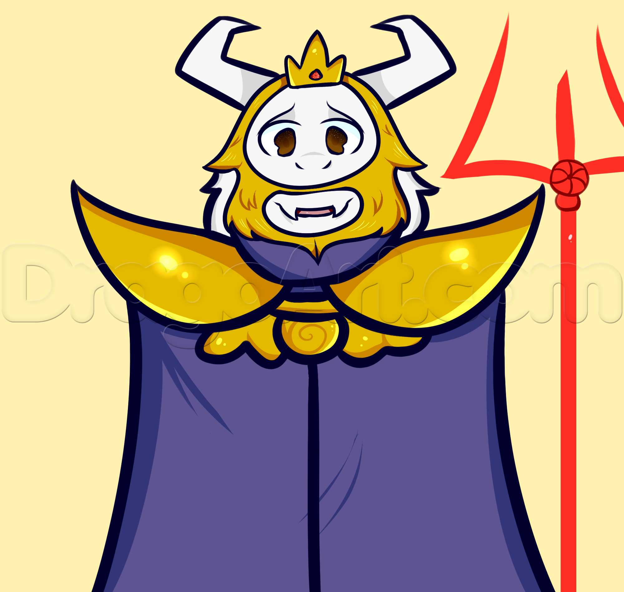 2000x1899 How To Draw Asgore From Undertale, Step