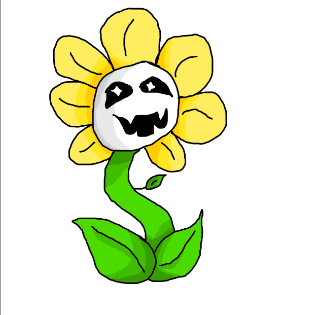 623x621 How To Draw Flowey From Undertale Steps