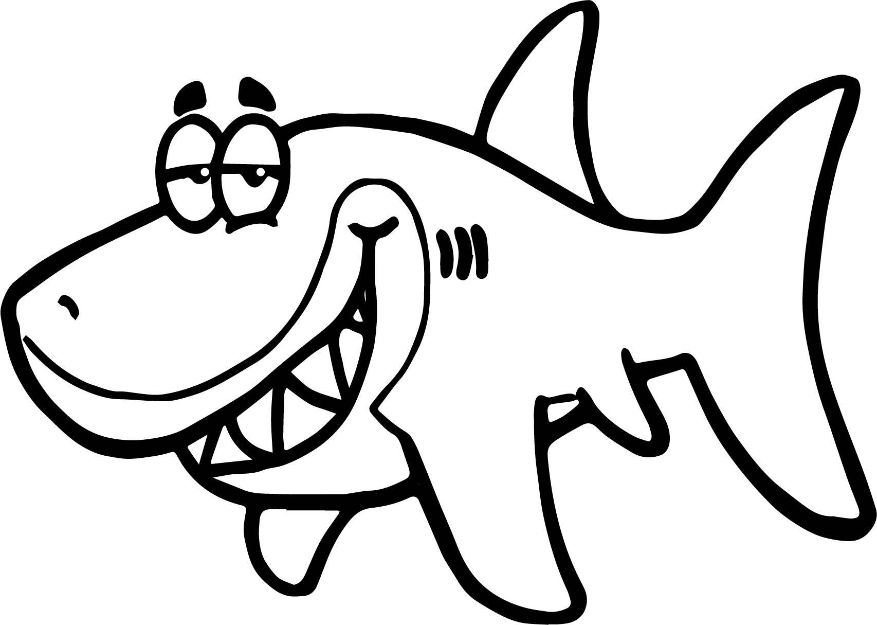 1706x1215 Cartoon Shark Funny Fish Paper Invitation Underwater Coloring