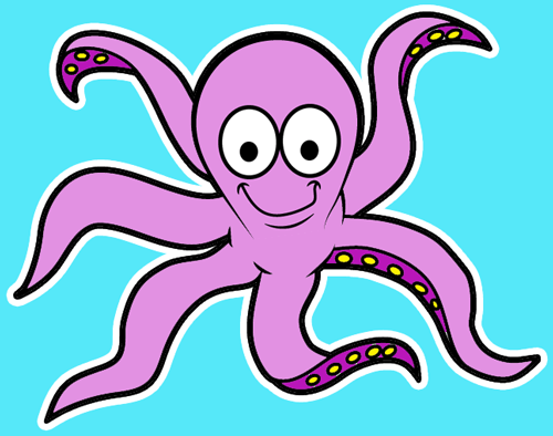 500x394 How To Draw A Cartoon Octopus With Easy Step