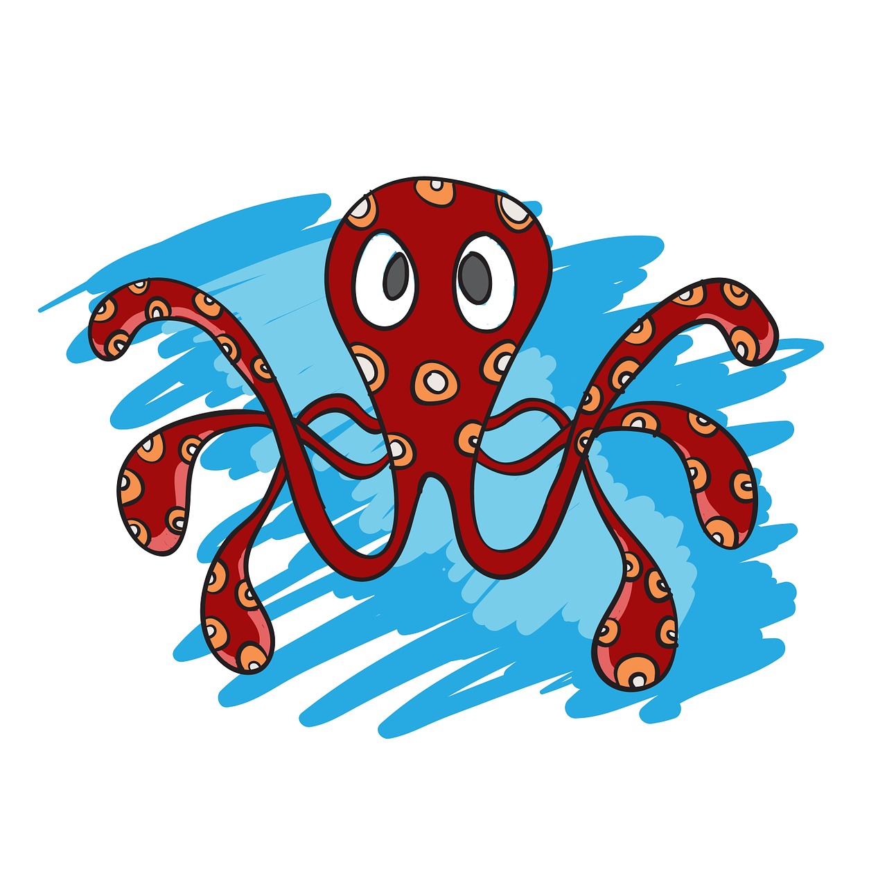 1280x1280 Octopus, Sea, Ocean, Cartoon, Animal
