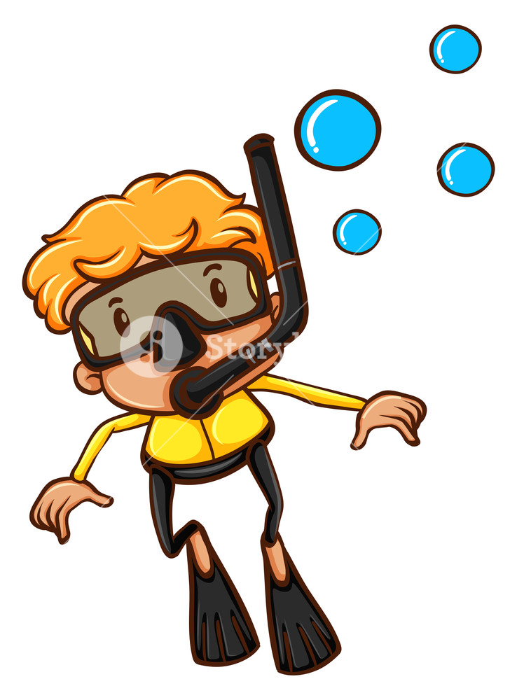 738x1000 Illustration Of A Drawing Of A Man Enjoying The Underwater