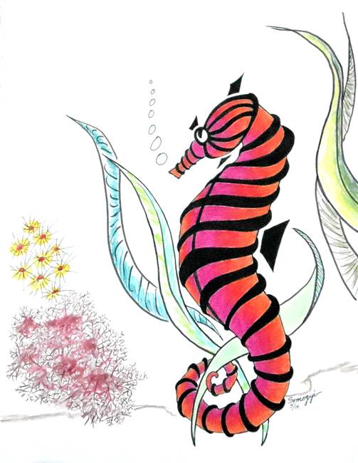 503x650 Stunning Underwater Colored Pencil Drawings And Illustrations