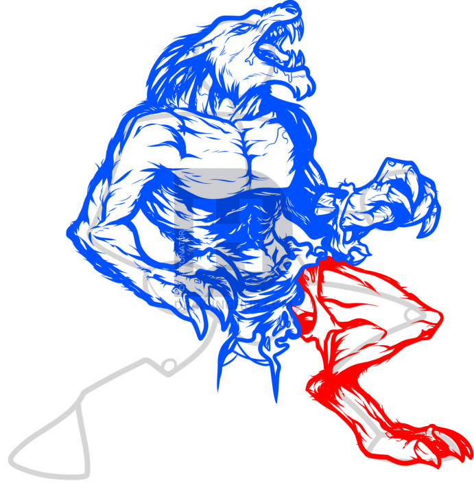 691x720 How To Draw A Lycan, Lycanthrope, Step