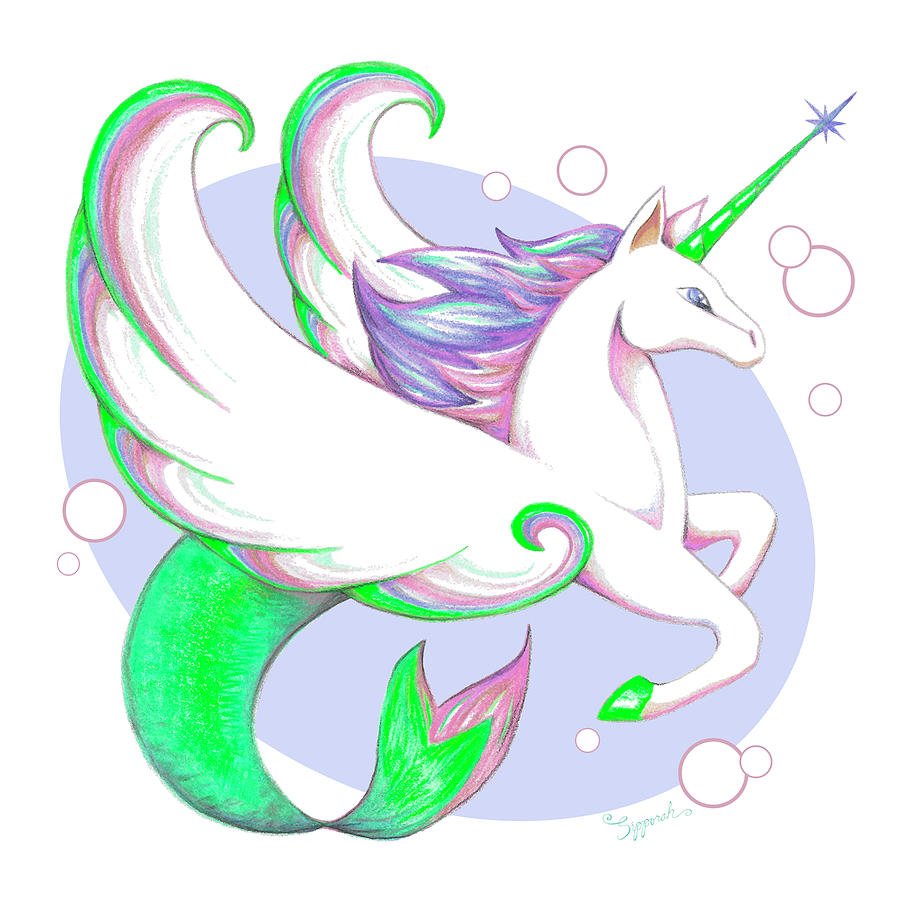 900x900 Unicorn Of The Sea Ii Drawing