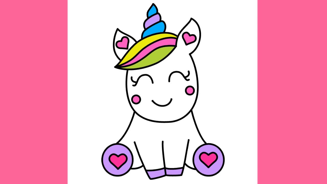 1280x720 How To Draw Super Cute And Easy Unicorn For Kids Step