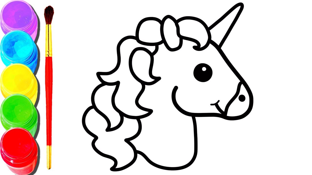 1280x720 Unicorn Drawing Coloring Learn Colors For Kids Drawing Art