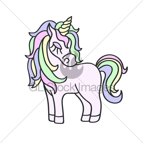 500x500 Hand Drawing Unicorn Icon Isolated On The White Background Gl