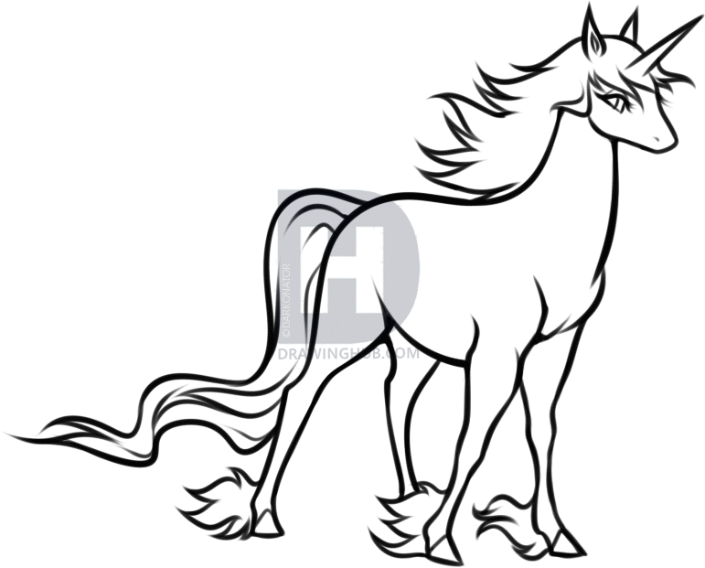 771x621 How To Draw An Anime Unicorn, Step