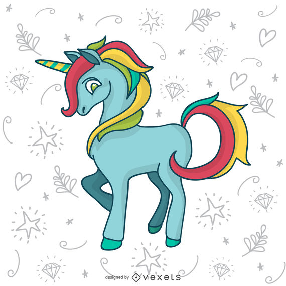 570x570 Colorful Unicorn Doodle Drawing