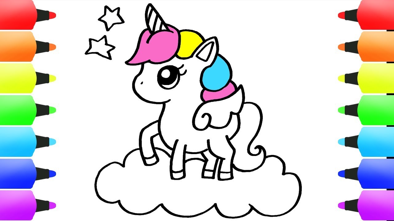1280x720 How To Draw A Unicorn Easy Cute Drawing For Kids