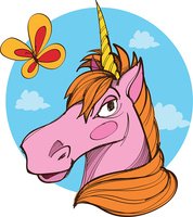 178x200 The Head Of The Unicorn Drawing In Cartoon Stock Vectors