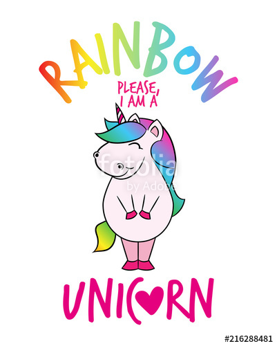 401x500 Rainbow Please, I Am A Unicorn' Funny Vector Text Quotes