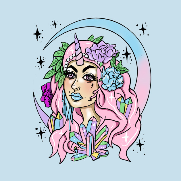 630x630 Unicorn Girl Pastel Goth Moon Maiden Crystal Cluster
