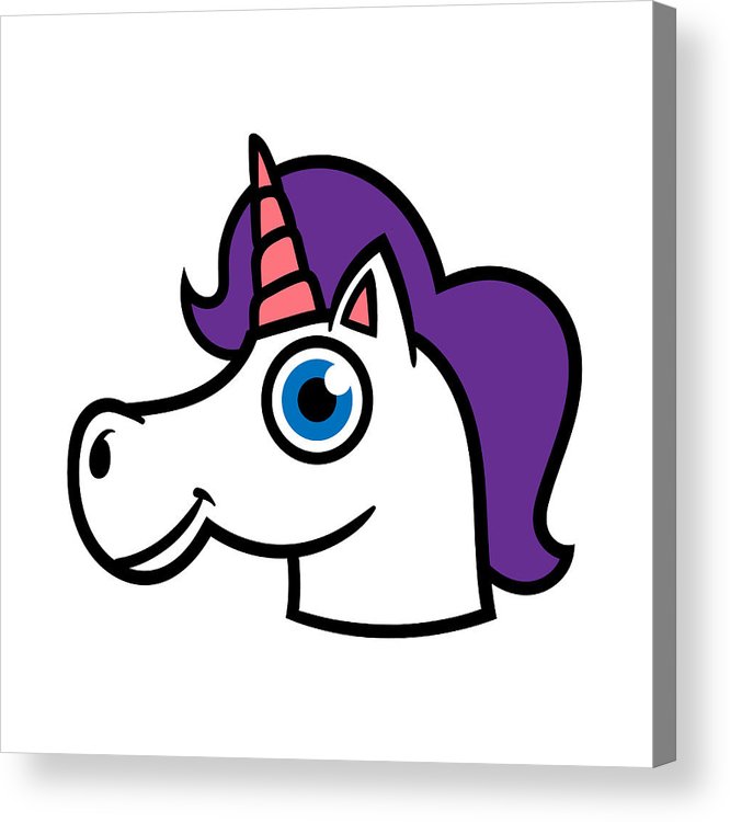 666x750 Cartoon Unicorn Head Acrylic Print