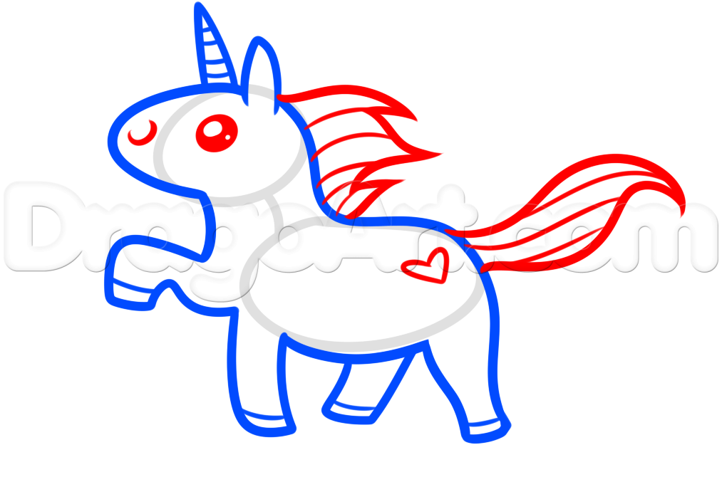 1013x677 Draw A Kawaii Unicorn, Step