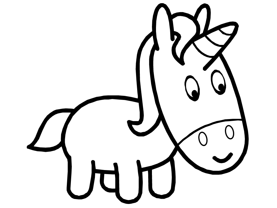 957x718 Unicorn Clipart Easy