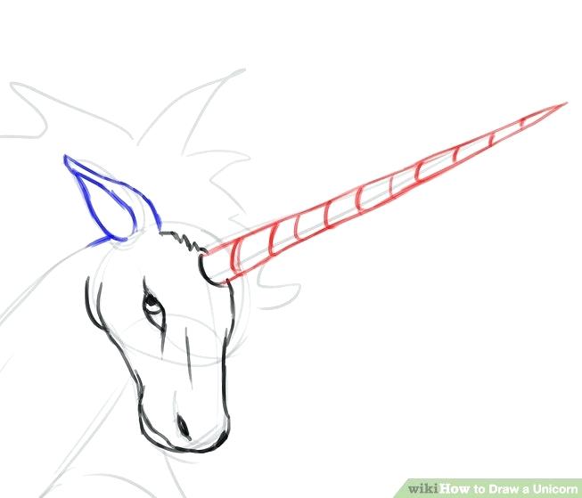 653x559 How To Draw A Unicorn How To Draw Unicorns Step Draw Simple
