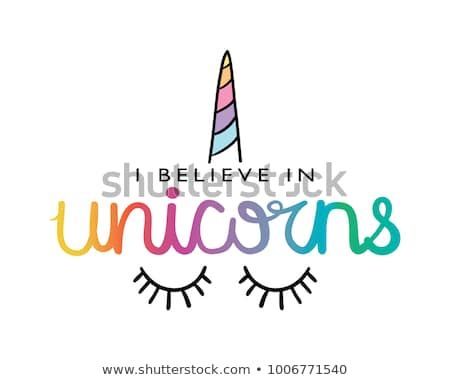 450x380 I Believe In Unicorns Text And Unicorn Horn Drawing Textile