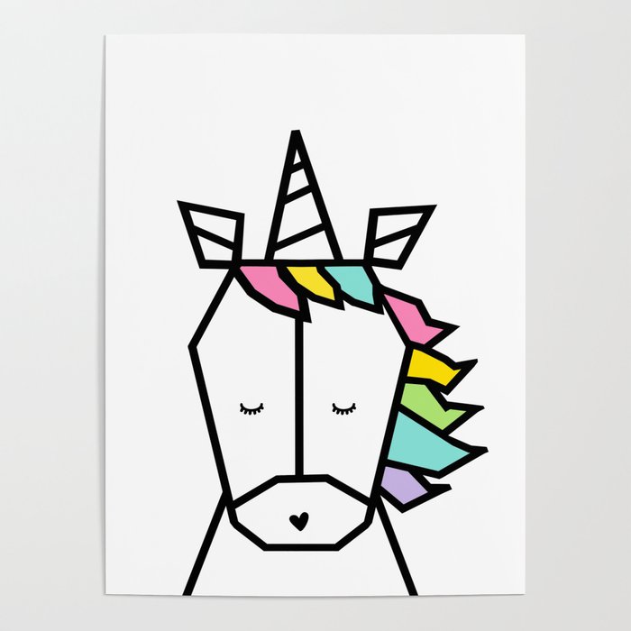 700x700 Unicorn Art, Geometric, Rainbow Art, Girls,trendy Modern Unicorn