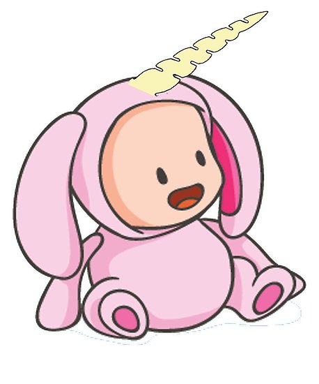 458x550 Bunny Baby With A Unicorn Horn Design Posters