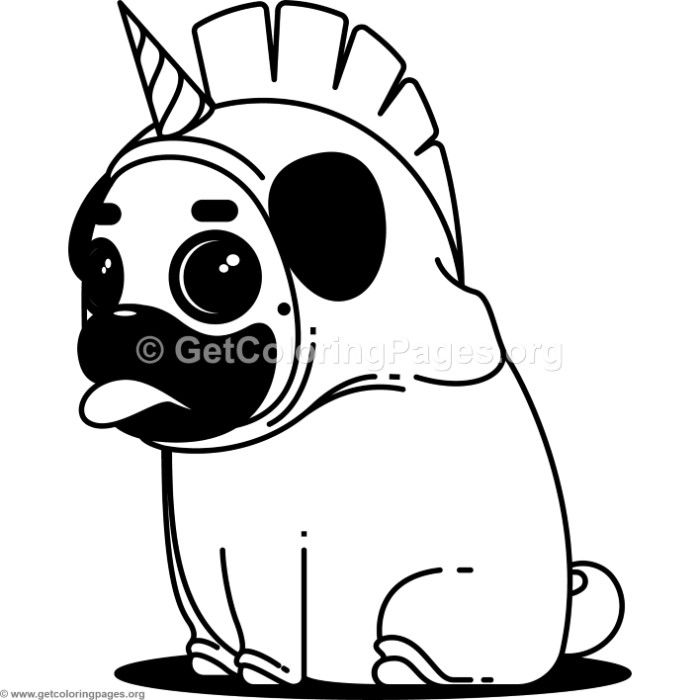 700x700 Free Instant Download Pug Unicorn Coloring Pages