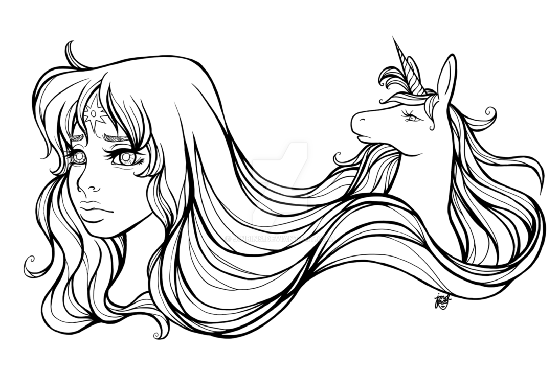 1095x730 Perspective Unicorn Line Drawing The Last Art