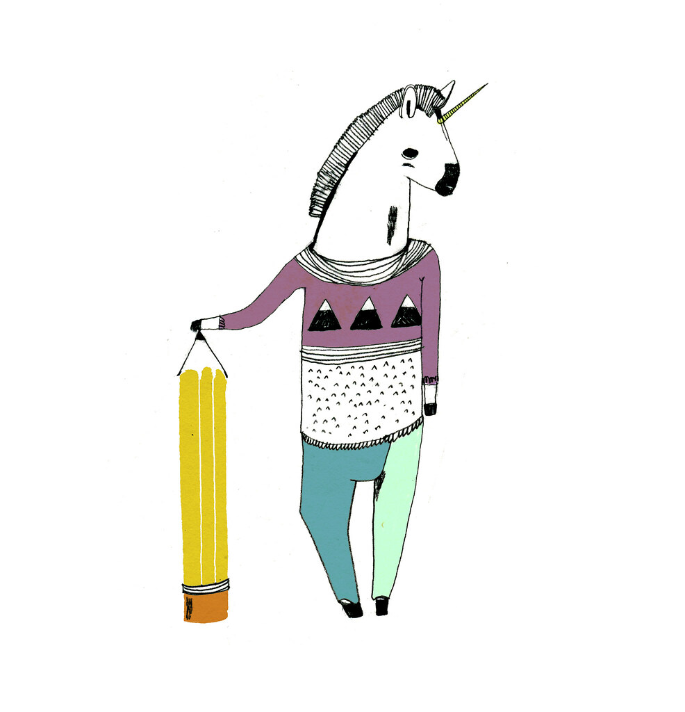 986x1024 Unicorn Pencil Man Character From A Larger Illustration
