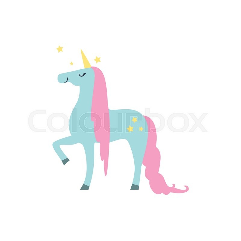 800x800 Fairytale Unicorn Flat Isolated Stock Vector Colourbox