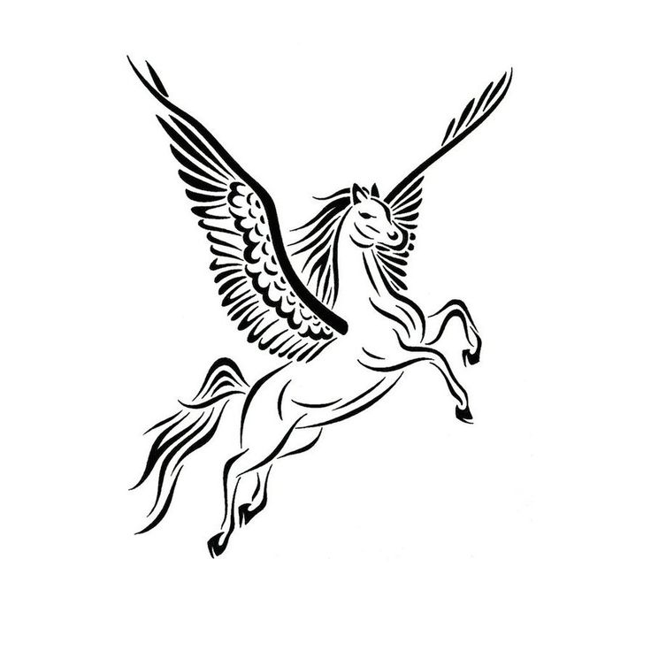 Unicorn With Wings Drawing