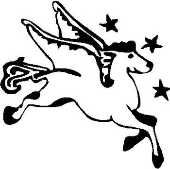 350x348 Unicorn With Wings, Vinyl Decal Sticker