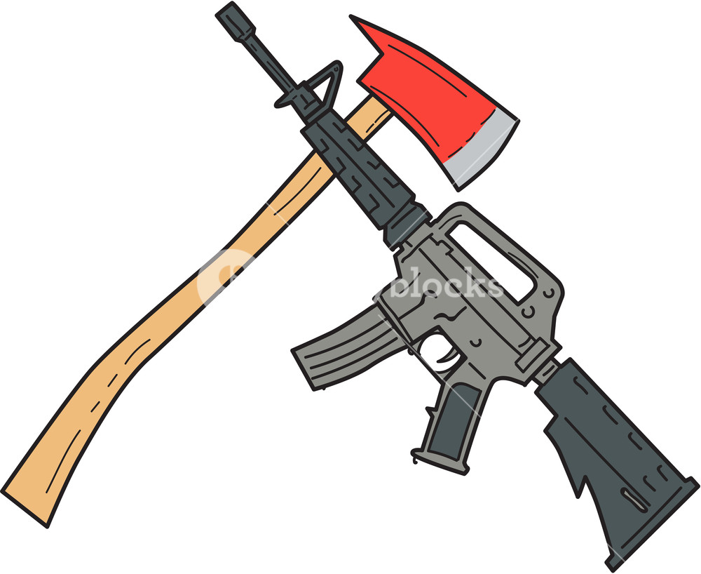 1000x818 Drawing Sketch Style Illustration Of A Crossed Fire Ax