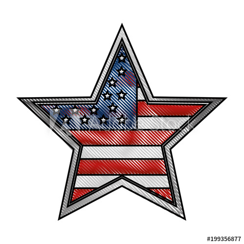 500x500 United States Of America Shape Star Vector Illustration Drawing