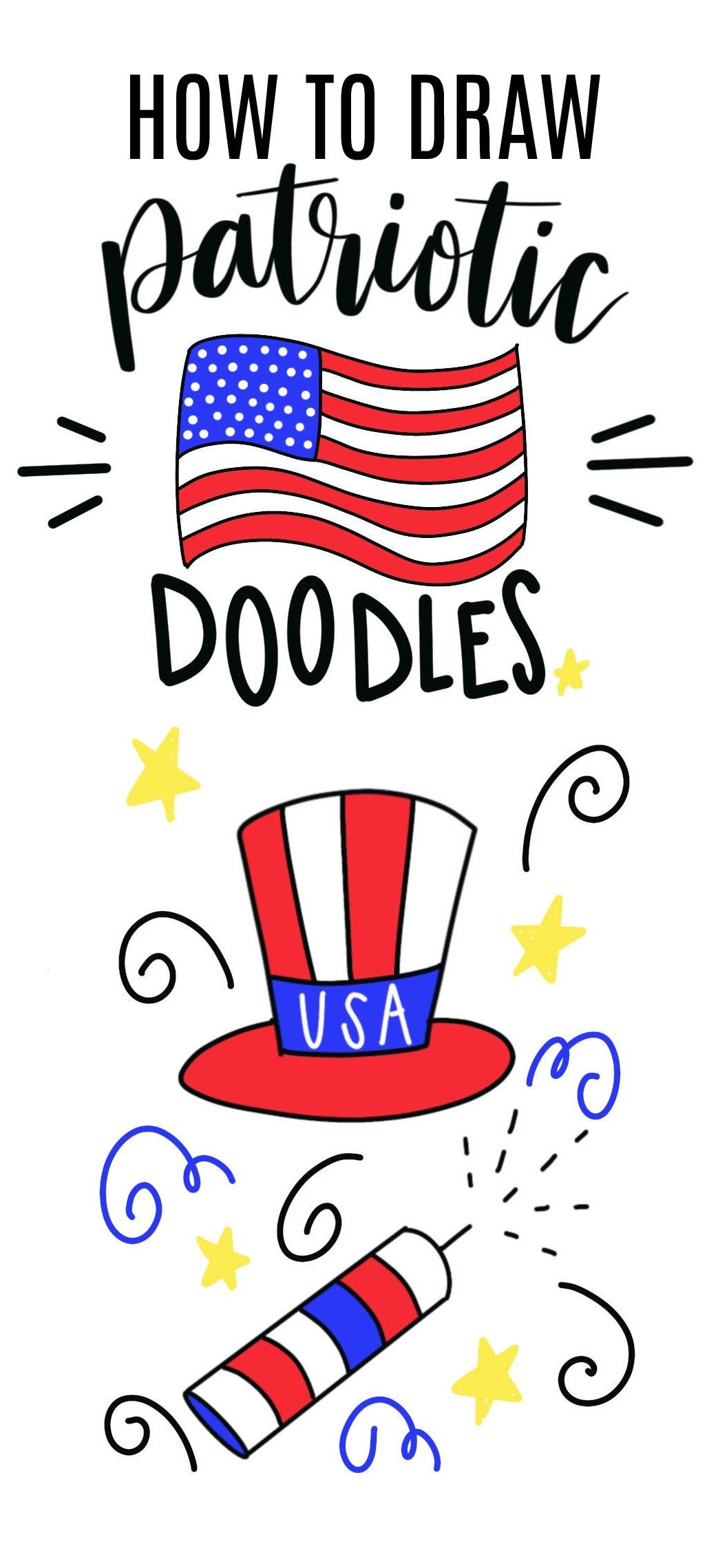 1043x2279 How To Draw Patriotic Doodles