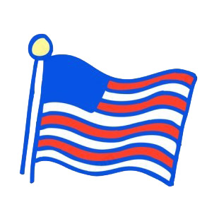 310x310 United States Flag Waving Drawing No Stars American Flag Decals