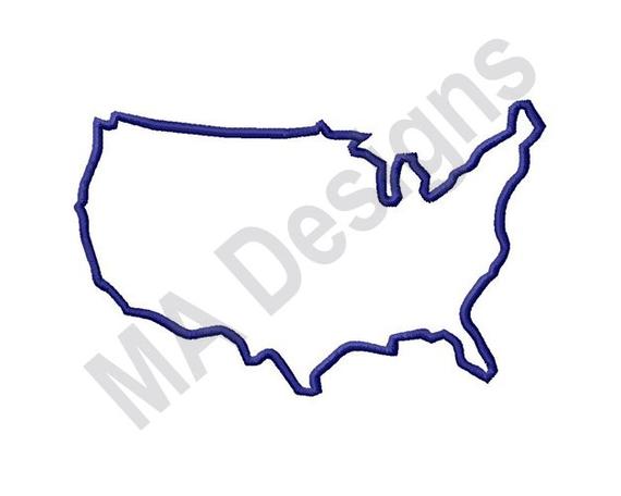 570x456 us outline machine embroidery design map united states us etsy