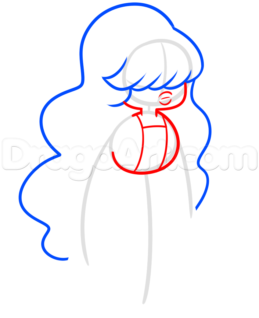 849x1045 Draw Sapphire From Steven Universe, Step