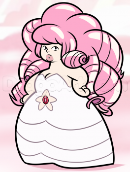264x349 How To Draw Rose Quartz From Steven Universe, Step