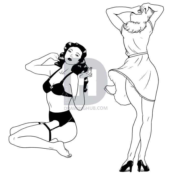 720x720 How To Draw Pin Ups, Pin Up Girls, Step