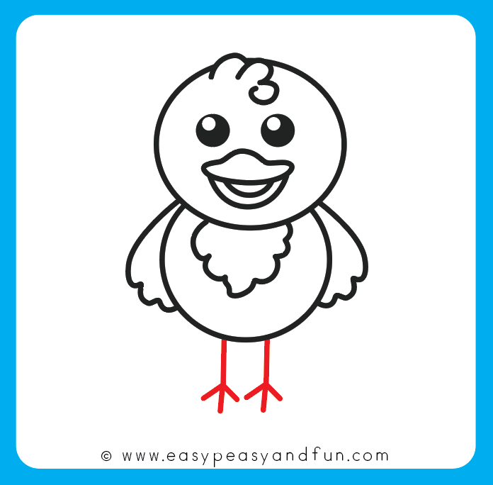696x684 How To Draw A Baby Chick Step