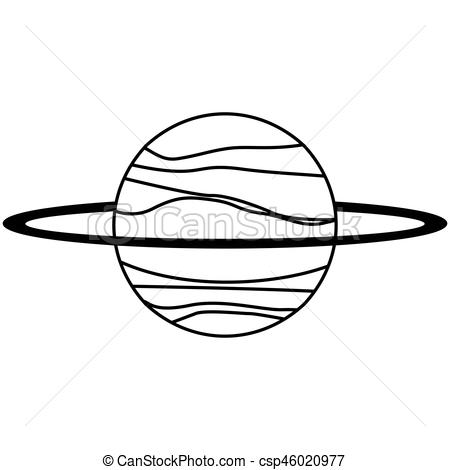 450x470 Uranus Planet Solar System Line Vector Illustration
