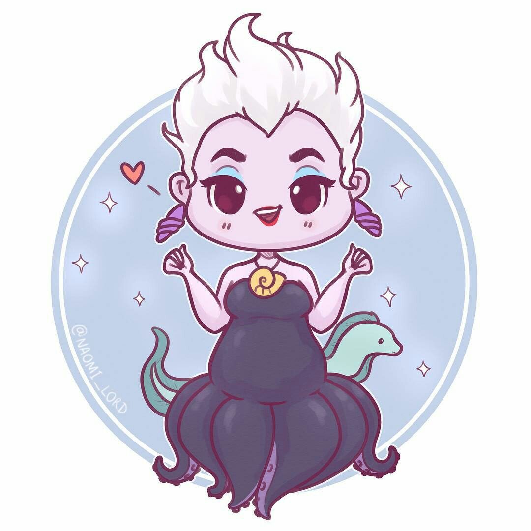 1080x1080 cutest little ursula anime disney drawings, disney, disney