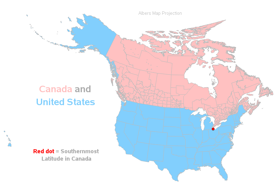 900x600 So, Us States Are Farther North Than Canada, Eh