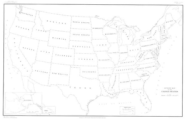 600x390 Outline Map Of Usa With State Names Us Map States Labeled