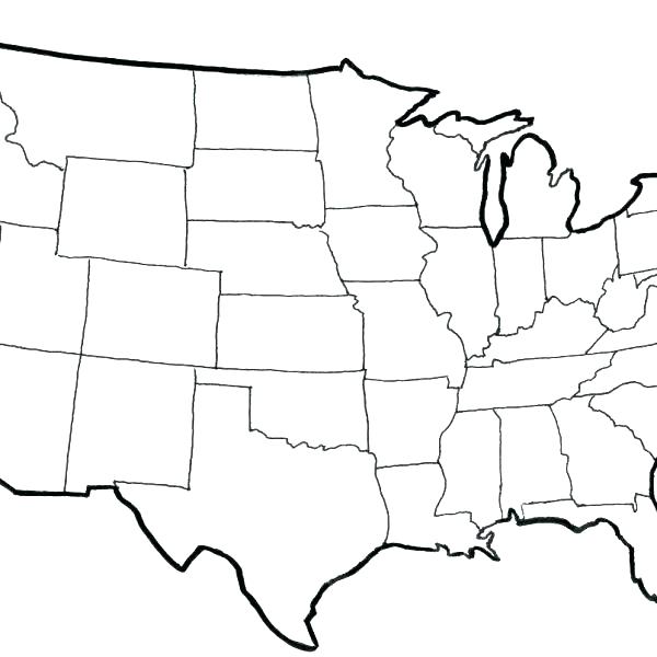 600x600 Coloring Pages Free Printable Coloring Map Of Usa United States
