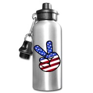 190x190 Patriotic Peace Sign Usa Flag Drawing For Men Water Bottle