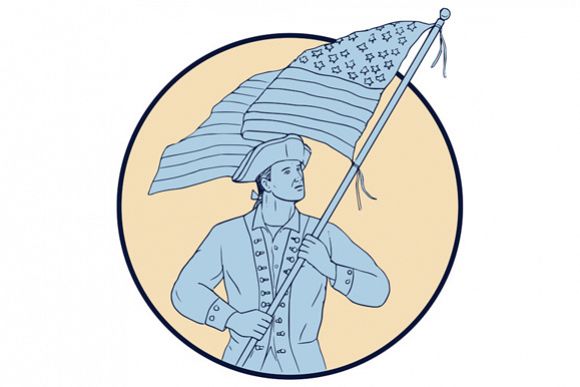 580x387 American Patriot Waving Usa Flag Circle Drawing